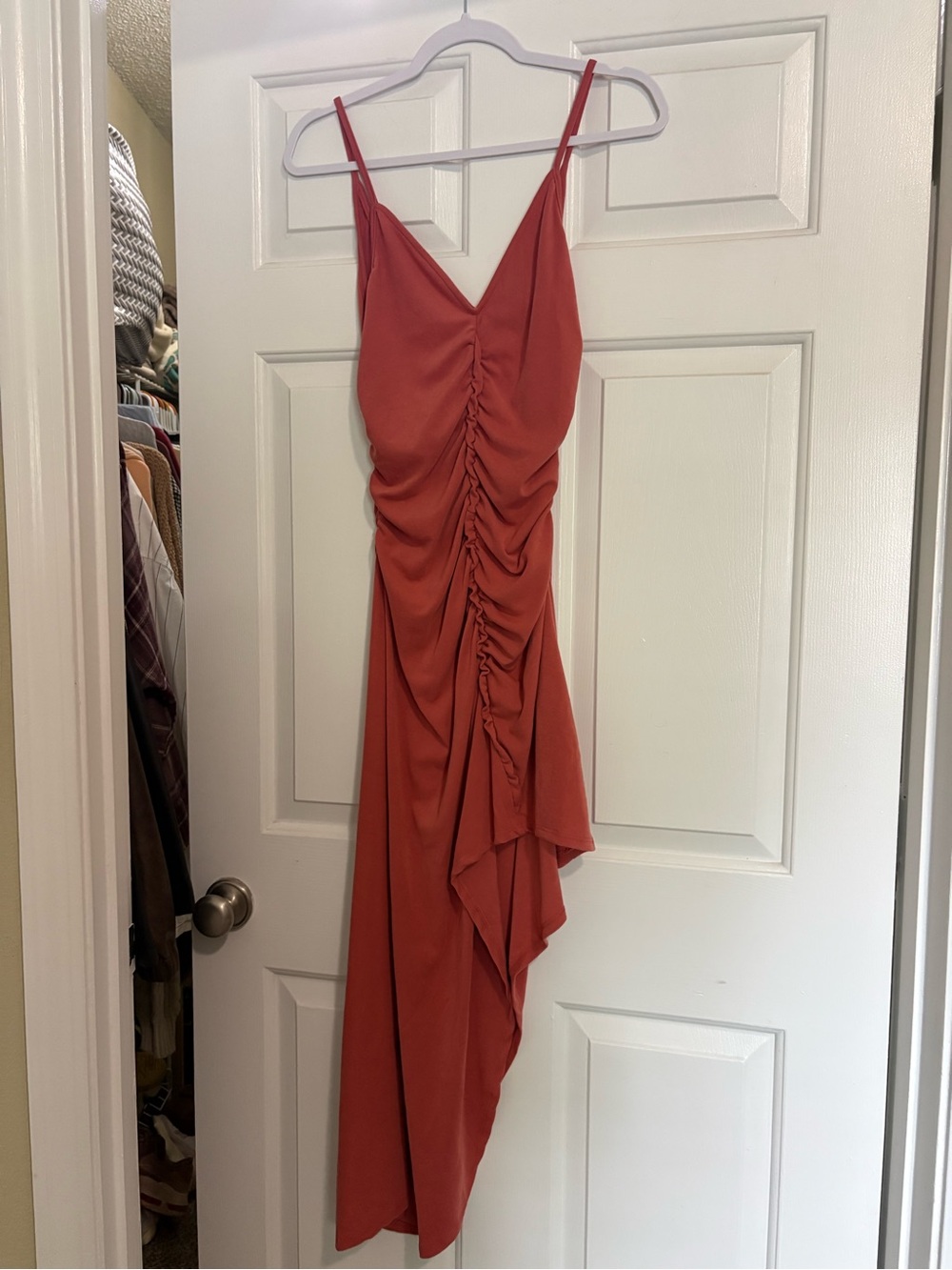New w/o tags Free People (Beach collection) ruched asymmetrical hem dress